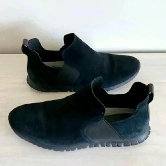 Cole Haan Womens Grand Zero Suede Black Slip on Sneaker boot Shoe Size 9  US - Picture 2 of 10